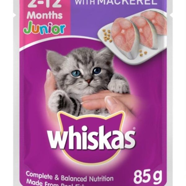 WHISKAS JUNIOR MACKEREL 80G (28'S)