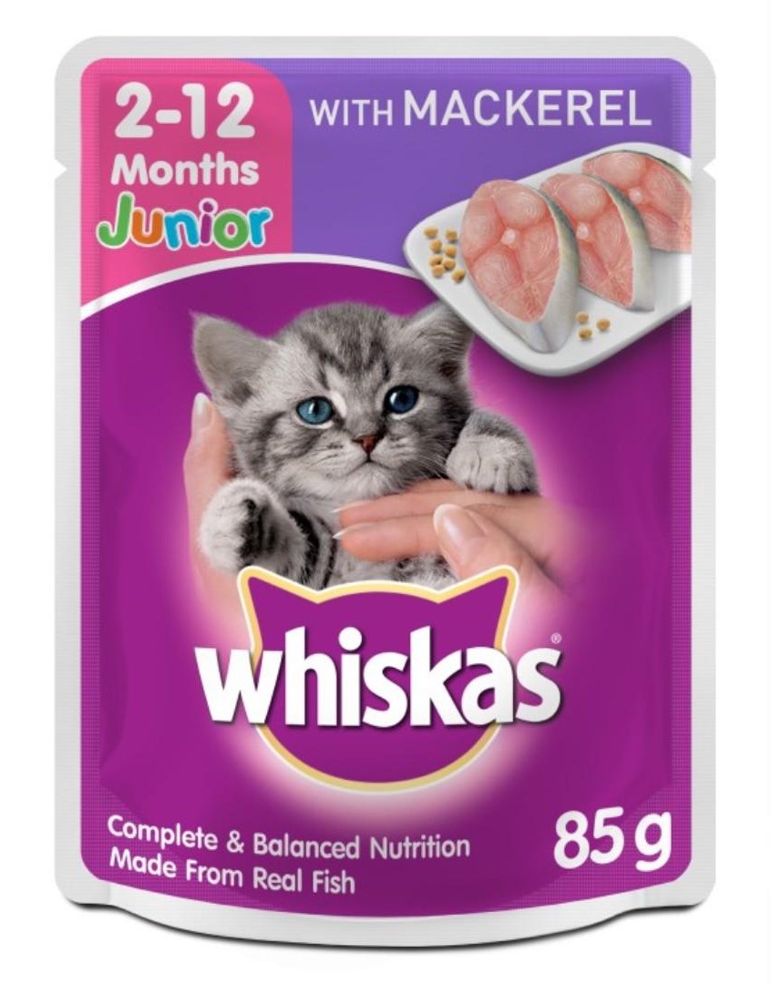 WHISKAS JUNIOR MACKEREL 80G (28'S)