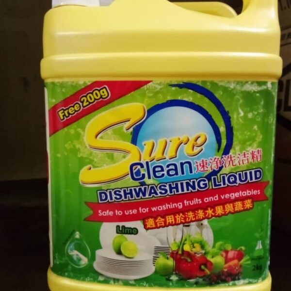 SURE CLEAN PENCUCI PINGGAN 2KG+250G(LIMAU)