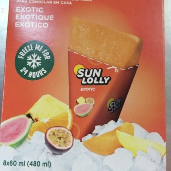 SUN LOLLY ICE LOLLIES 60ML EXOTIC (8's)