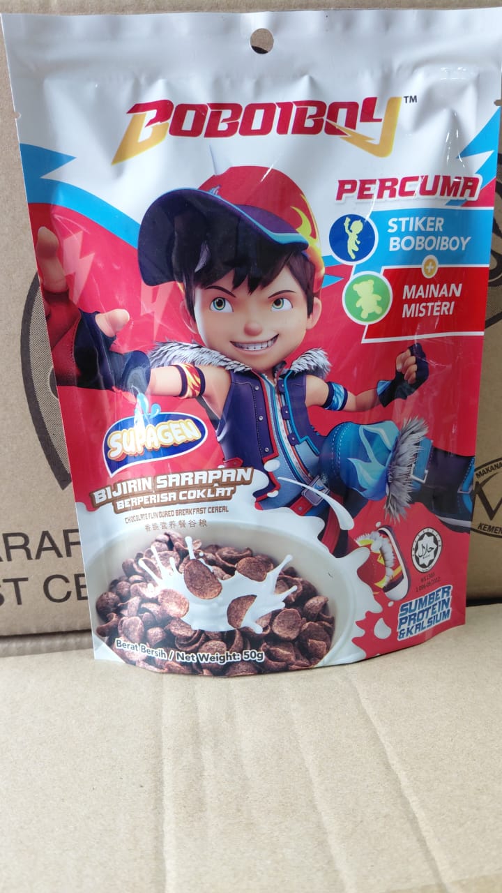 SUPAGEN BOBOIBOY CEREAL CHOCO 50G (FREE MAINAN MISTERI)