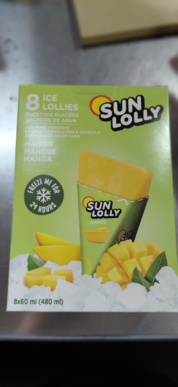 SUN LOLLY ICE LOLLIES 60ML RASPBERRY (8's)